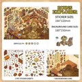 Ruins Explorer 2.5D DIY stickers set with 3 PET sheets and scenic background card - Relic Explorer