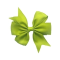 Neon green grosgrain ribbon bow hairclip for baby girls with ribbed texture - Fruit Green