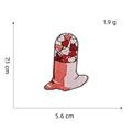 Detailed dimensions of heart bottle embroidery patch with 7.1cm height and 5.6cm width - Pink Love Bottle Patch