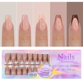 Detail of 3 in 1 soft gel nail tips kit with 15 sizes in professional packaging - 5-Color French Press-on Nails 05