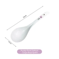 Japanese style purple lavender flower pattern 22cm white ceramic large soup spoon - Purple Flower - Large Soup Spoon
