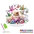 DIY colorful spring birds and flower acrylic diamond painting stand with tool kit - Perfume Bottle