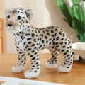 Realistic leopard plush toy with leopard spots in a standing pose for kids - 38cm / Snow Leopard