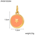 Pendentif étoile en acier doré avec émail orange vif et motif de petite étoile centrale - JP43615D2K4-Disque étoile orange