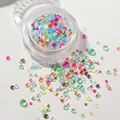 Macro de cuentas de vidrio de sirena iridiscentes en varios tamaños para decoración de uñas - Color Mezclado Mocha