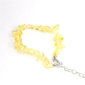 Adjustable yellow citrine chip stone bracelet with silver lobster clasp and extension - Citrine