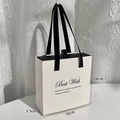White drawer jewelry box with black ribbon handle and Best Wish print, 10x10x3.5cm - White - Thin Style / 10*10*3.5CM / White