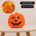 Voice activated orange Halloween pumpkin lantern lamp 15x13cm festive decoration - 15*13cm / Sound Activated