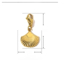 Detailed size parameter diagram of golden butterfly shell pendant in stainless steel - Cowrie Shell Style (YF035)