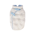 Quilted Chinese style dog vest in cream and blue with elegant pearl buttons for winter - S / White