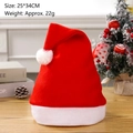Classic red Christmas hat with white plush trim and LED light feature, size 25x34cm - Kids Brushed Plush Christmas Hat