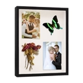 Black 3D shadow box frame displaying wedding photos, butterflies and dried flowers - Black / 5cm / Square 12 Inch (30x30cm)