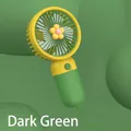 Kreativer Mini-Handventilator in Blumenform in Dunkelgrün und Gelb mit USB-Anschluss - Blume Grün (YM88146B)
