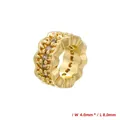 Golden honeycomb spacer bead with wavy edges and cubic zirconia inlay for DIY jewelry - Style C: Wavy Texture (VZ430B1) / 4*8mm / Gold