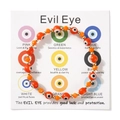 Λεπτομέρεια από πορτοκαλί βραχιόλι Evil Eye με χρυσές χάντρες σε κάρτα δώρου με νόημα - Πορτοκαλί (Με κάρτα σημασίας)