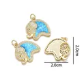 Vergulde olifant hanger met blauwe opaal en zirkonia voor DIY kettingen en accessoires - Teal