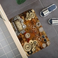 Tappetino assorbente con motivi di ingranaggi steampunk e orologio d'epoca in bronzo - 45x120cm / Ingranaggi Steampunk (SH003)