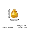 Yellow teardrop zircon earring pendant in stainless steel measuring 0.9cm height - November Yellow