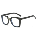 Retro oversized vierkante zonnebril in glanzend zwart met goudkleurig detail - Zwart Frame (Heldere Lens)