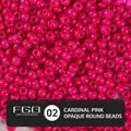 FGB 4mm rose pink lacquered glass round seed beads for DIY jewelry making - 02