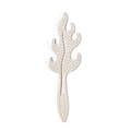 Professional beige leaf-shaped vented hair brush for volume and scalp massage - Flame Shape / Off-white Flame