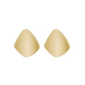Matte gold geometric diamond stud earrings for women with minimalist brushed metal finish - Matte Gold