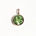 Pendentif pierre de naissance verte 6mm en acier inoxydable or rose pour bijoux - Or Rose Août