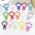 Colorful sakura flower spring gate snap hooks in 15 vibrant candy colors for DIY keychains - Mixed Flower/Sakura Clasps Set (10Pcs)