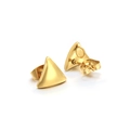 Pendientes geométricos de triángulo en oro de 18K con acabado mate elegante - Estilo Triangular de 10mm / Dorado