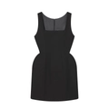 Elegantes ärmelloses schwarzes Minikleid mit eckigem Ausschnitt und schmaler Taille - S / Schwarz