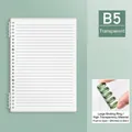 B5 DIY loose-leaf notebook kit with transparent matte covers and green binding rings - 26 Holes B5 / Clear White