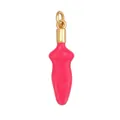 Ciondolo busto femminile rosso rosa d'avanguardia con anello d'oro e smalto lucido - Forma Torso-Rosa Forte