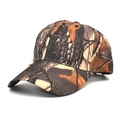 Detailed macro shot of the high-quality stitching and camouflage pattern on the baseball cap - Realistic Dead Wood Camouflage (4#)