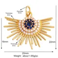 Golden Evil Eye charm with blue and white stones, size 25mm width variant - Sunburst Evil Eye / Sapphire Blue