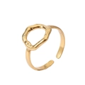 Detailed view of the 18k gold plated irregular circle ring with adjustable open band - Irregular Round/Style 10