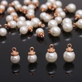Mini pendentifs en perles avec embouts en métal or rose pour bijoux DIY créatifs - Modèle A 8mm