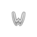 Polished silver letter W charm accessory with 3D balloon style for DIY bracelets - Letter W / Silver
