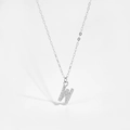 S925 sterling silver necklace with letter W pendant paved with sparkling zircons - 925 Silver / Letter W