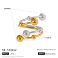Detail view of spiral stainless steel ring with dimensions 21mm outer and 18mm inner diameter - Adjustable Open / Spiral Alternating Beads Style (NB-R24352)