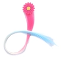 Kleurrijke regenboog haarverlenging voor meisjes met roze madeliefjesclip en ster - 1# Roze Bloem - Roze Blauw Gradiënt