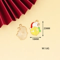 Detailed view of enamel Christmas pendant with size 18x25mm and weight 1.6g specs - Microphone Christmas Character