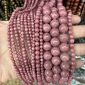 Rosa natürliche runde Kristallsteinperlen für DIY-Schmuck in verschiedenen Größen - Reinrot - Rhodochrosit A449 / 4mm (ca. 88 Perlen)