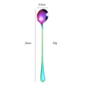Rainbow stainless steel long handle spoon with 19cm length and 3.5cm width specs - Rainbow (Round)