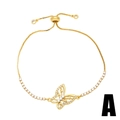 Elegant gold butterfly bracelet with pearls and adjustable sliding chain for women - Hollow Pearl Butterfly