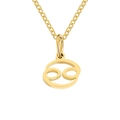 Golden stainless steel necklace featuring a Cancer zodiac sign pendant with O-link chain - Cancer-Gold