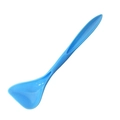 Blue silicone pet food spoon with a long ergonomic handle for easy canned food mixing - Sky Blue Spoon