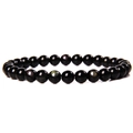 Single strand 6mm purple agate natural stone beaded stretch bracelet for women - Rainbow Obsidian