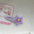 Y2K dopamine star hair clip in purple with yellow star detail for girls - Purple Double Layer Star Clip