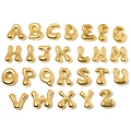 Minimalist 18K gold plated bubble letter charms set A-Z in polished stainless steel - Letter B / Gold