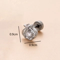 Orecchino a corona in argento con zircone e indicazione della dimensione di 0,9cm x 0,9cm - Argento 8# Corona Fiore